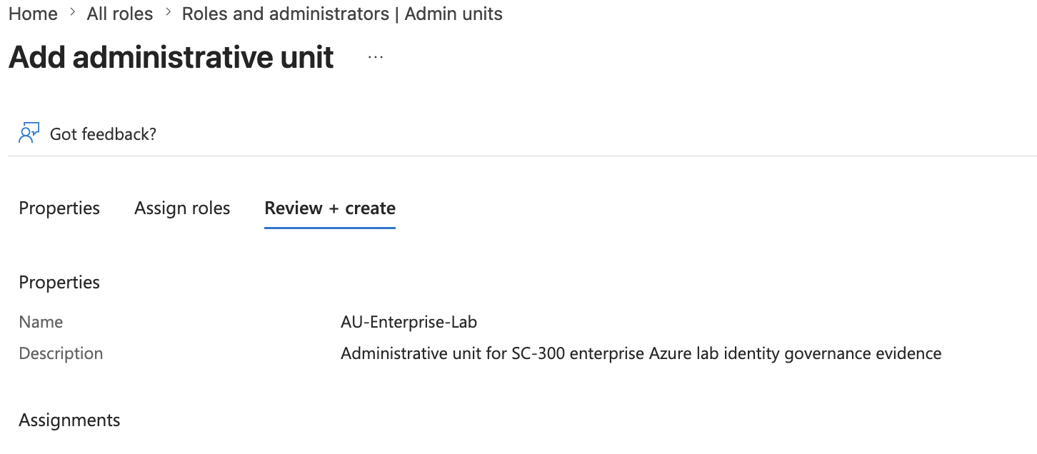 Administrative Unit created