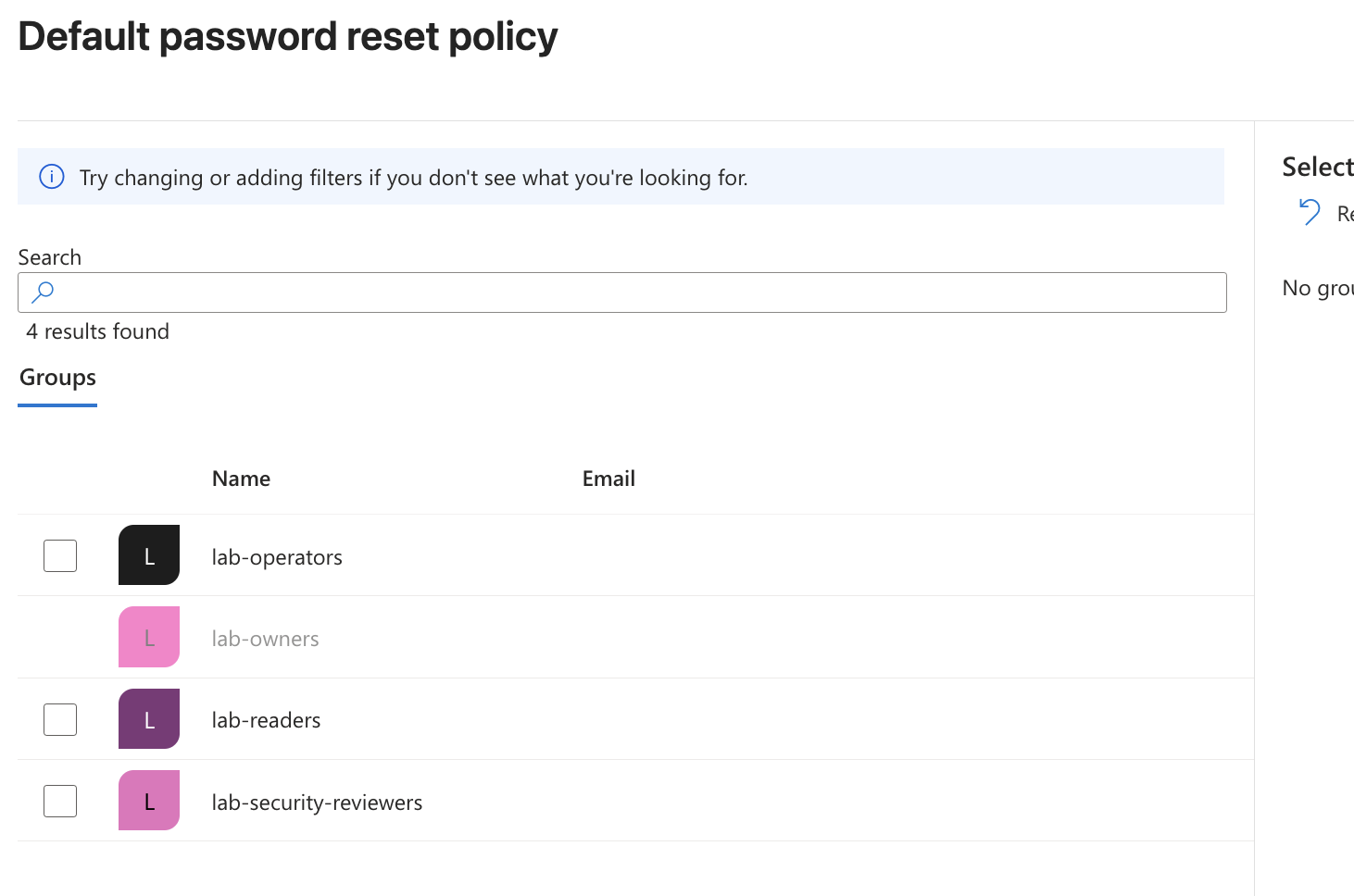 SSPR registration settings