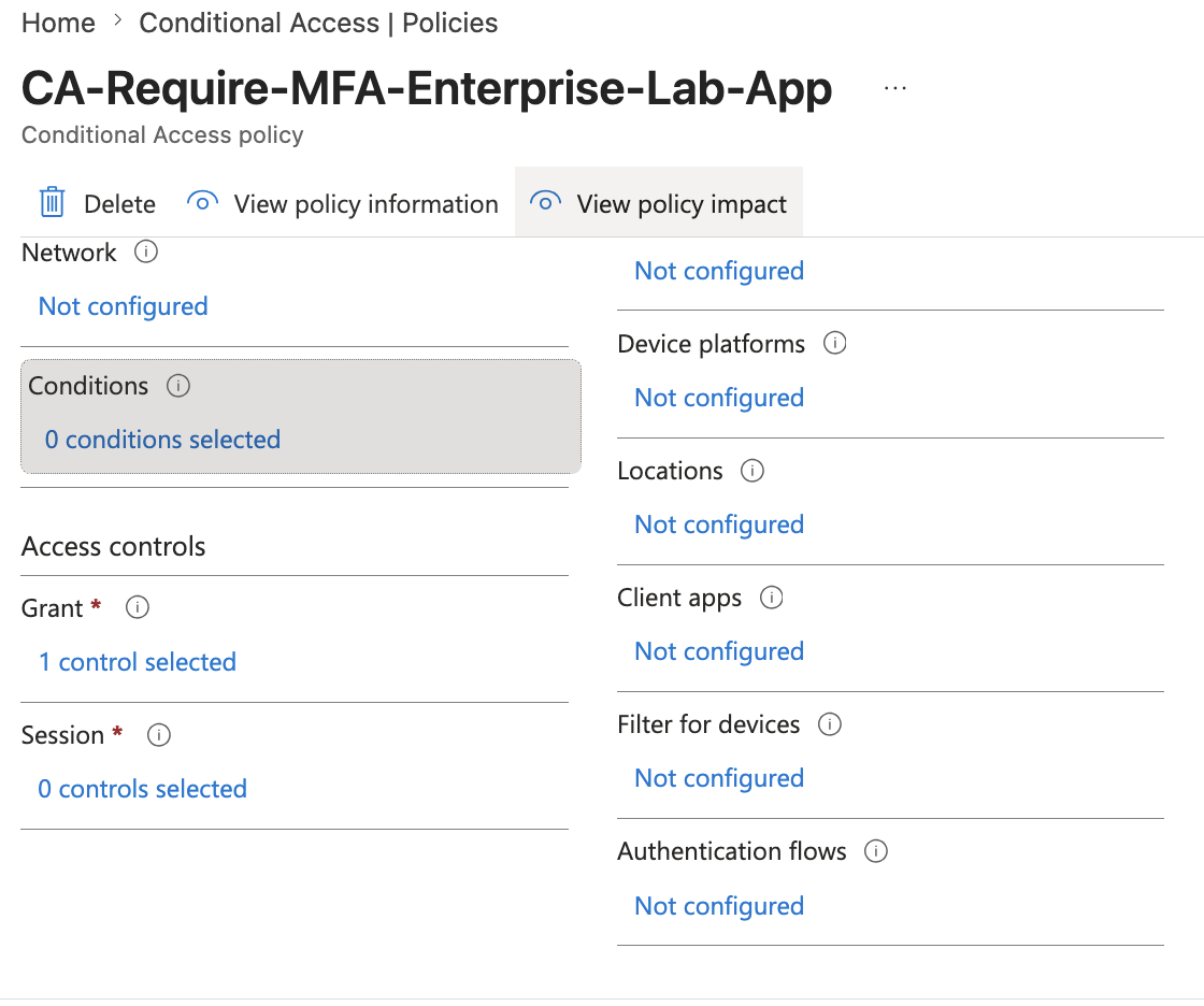 Conditional Access session controls