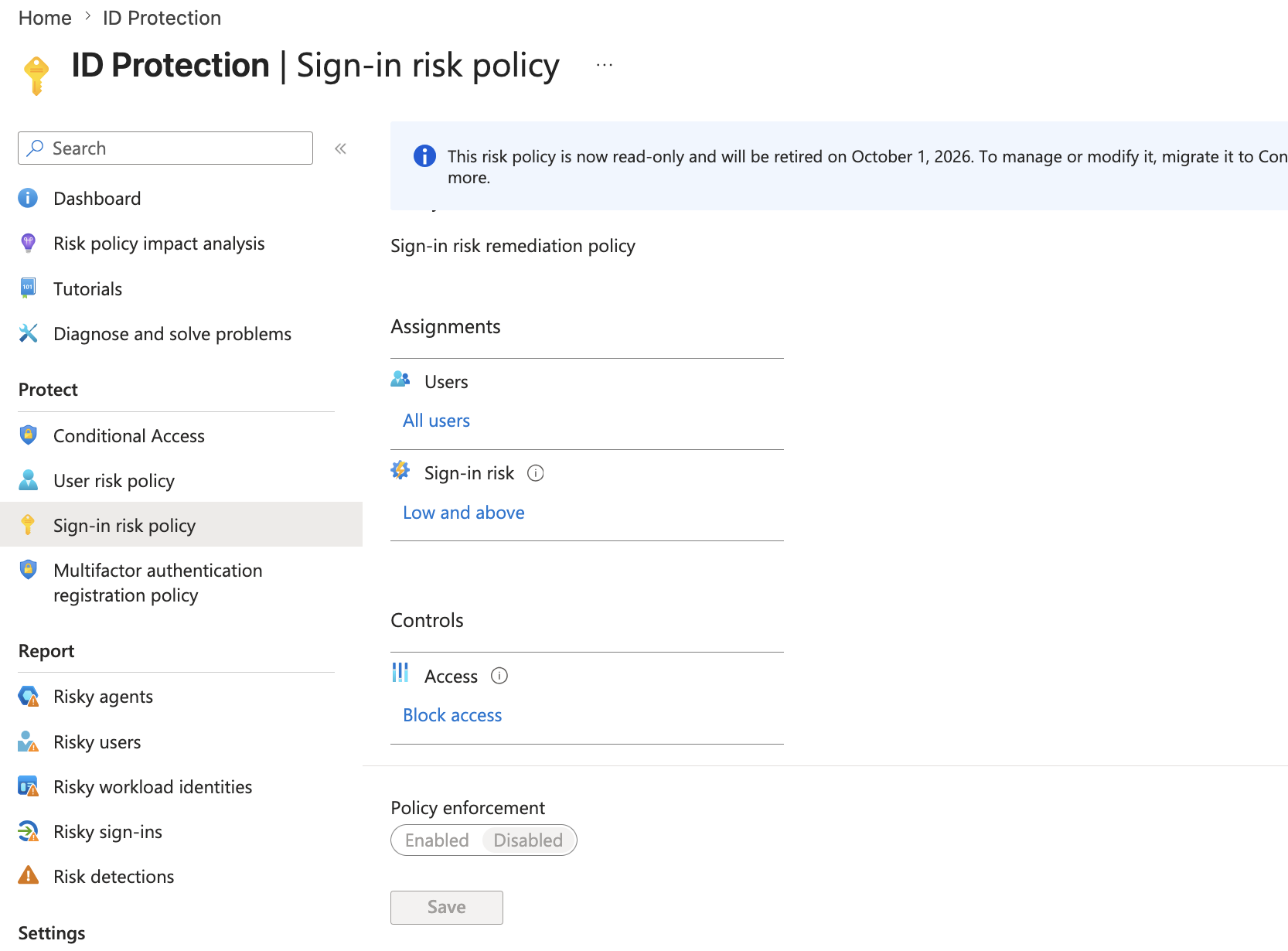 Risky sign-ins