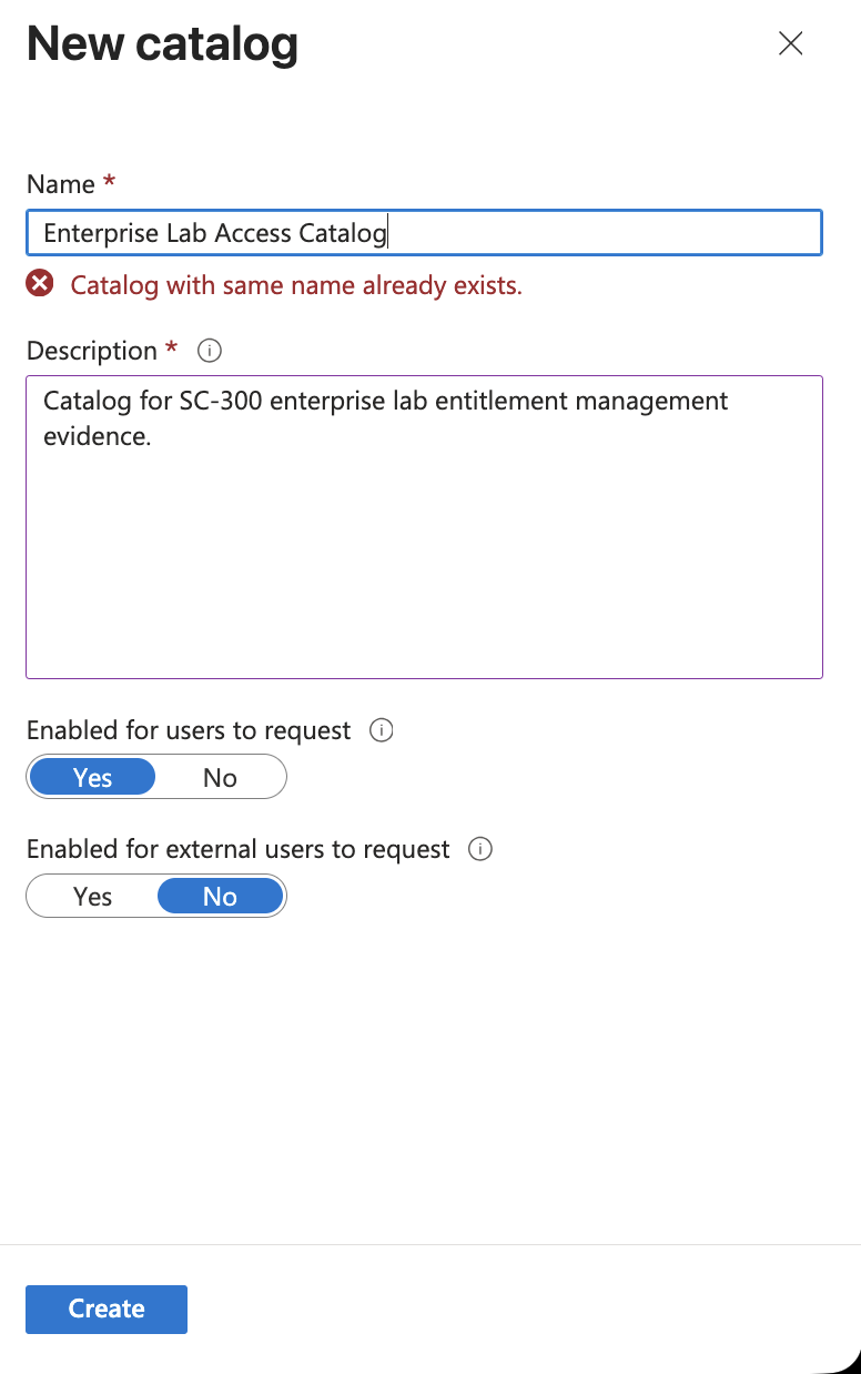 Access catalog