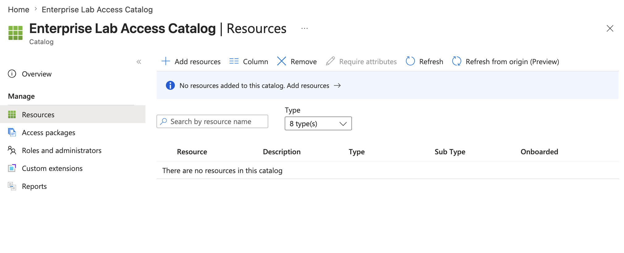 Access catalog