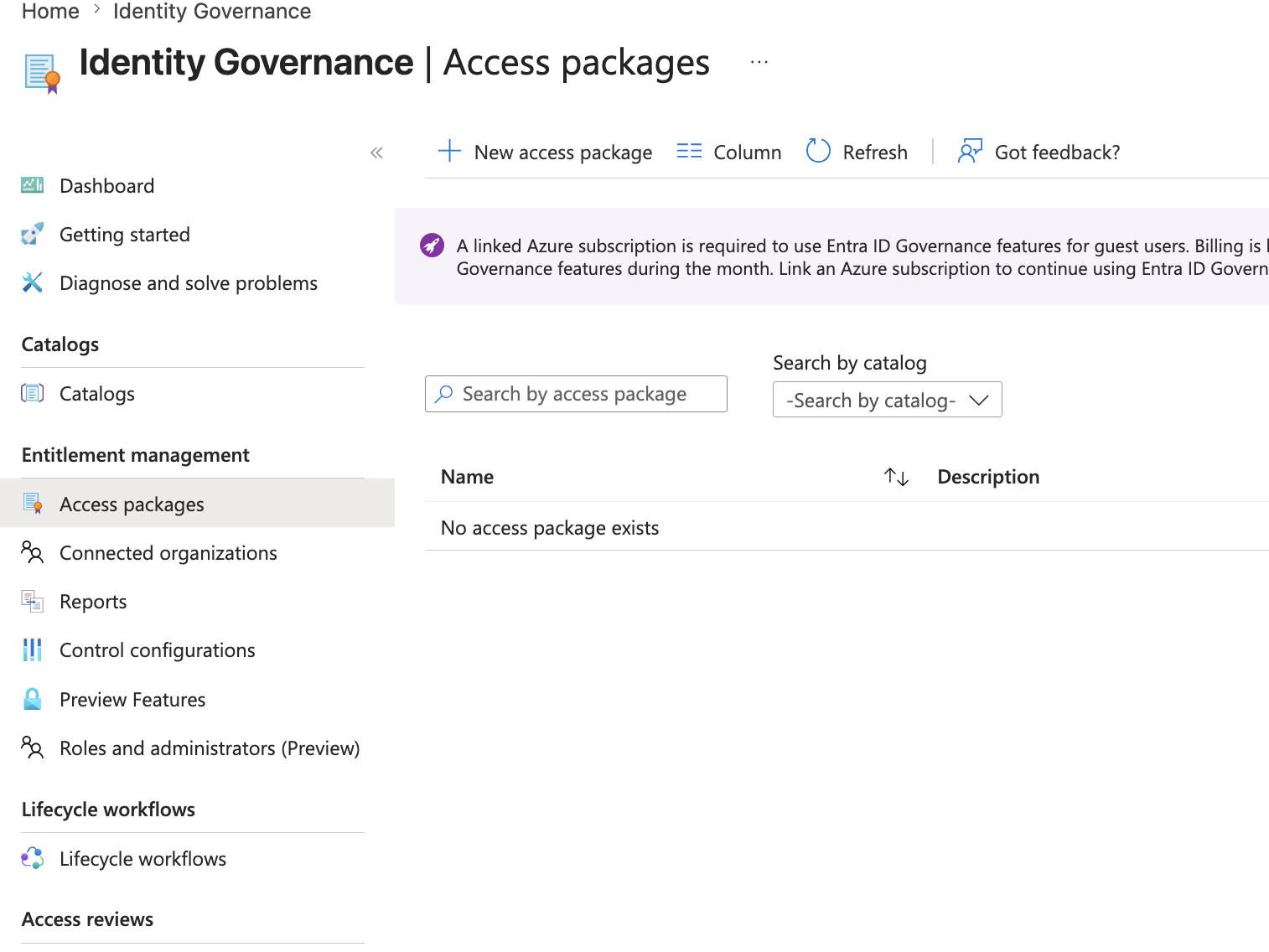 Access package resource roles