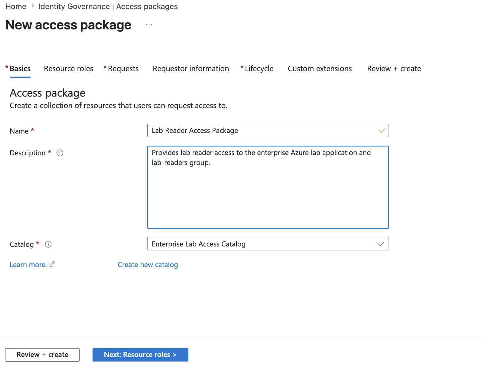 Access package requests