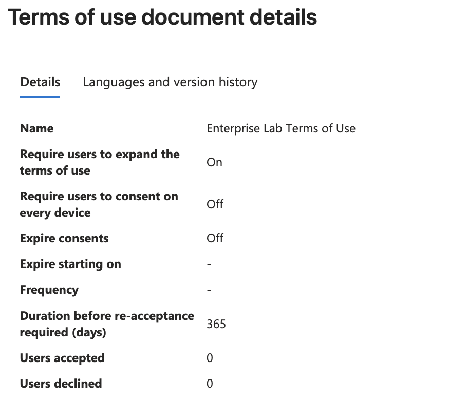 Terms of Use document details