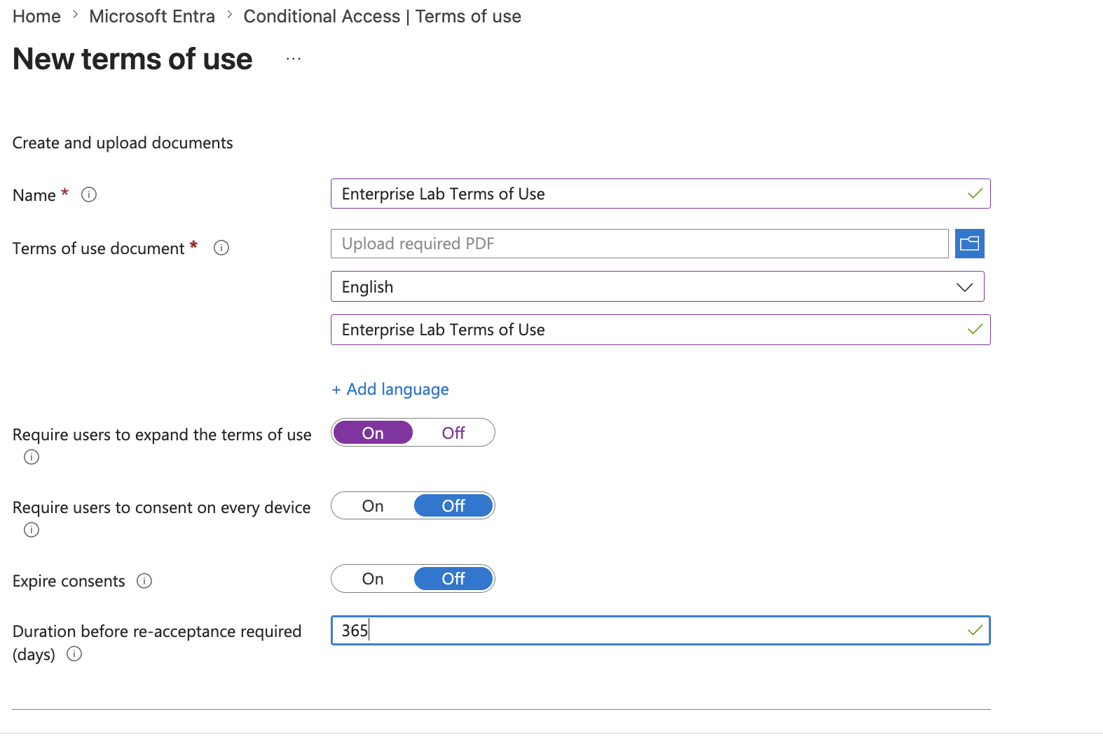 Terms of Use document details