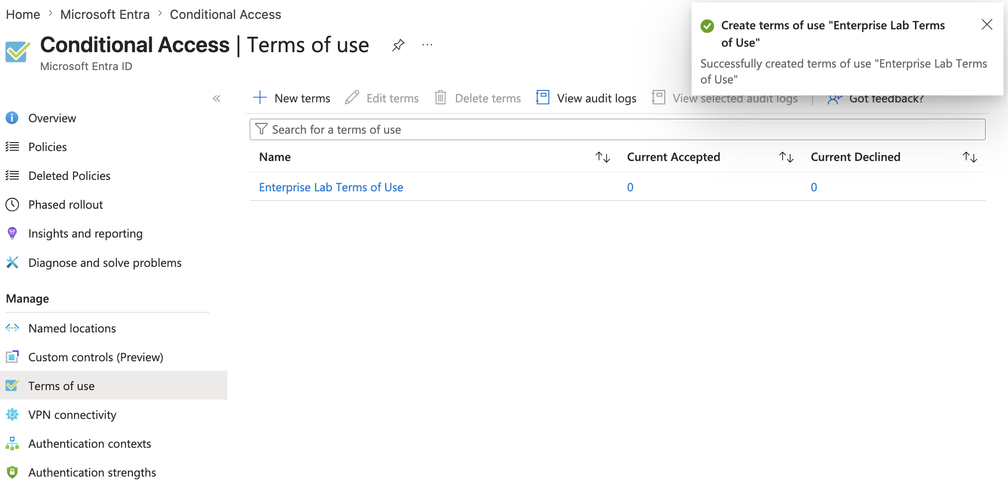 Terms of Use created