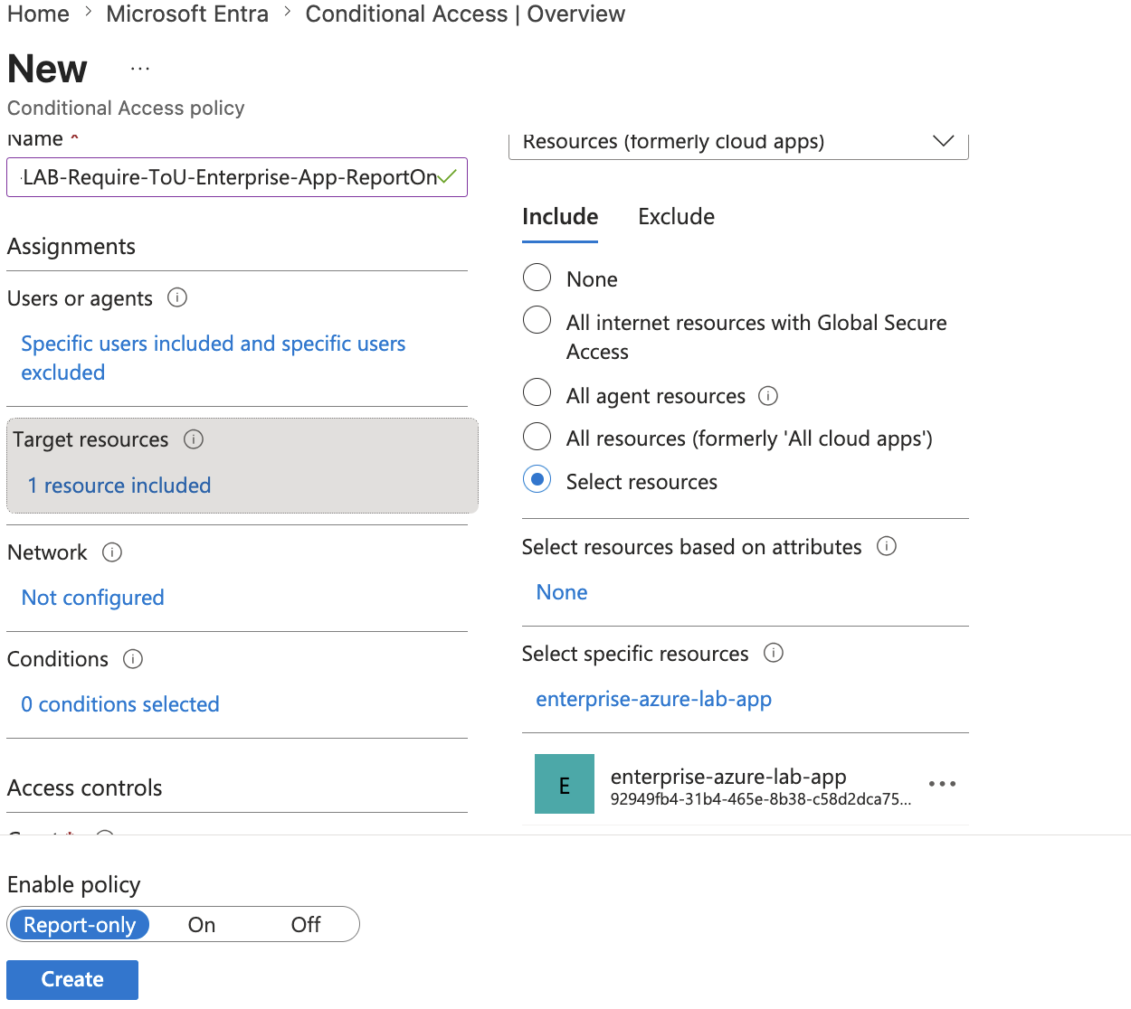 Terms of Use Conditional Access policy