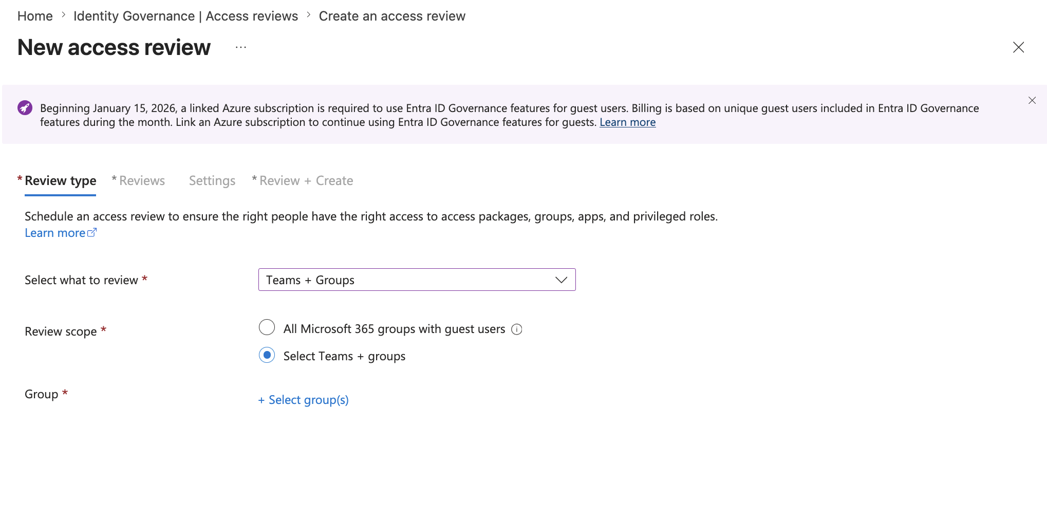 Access review created
