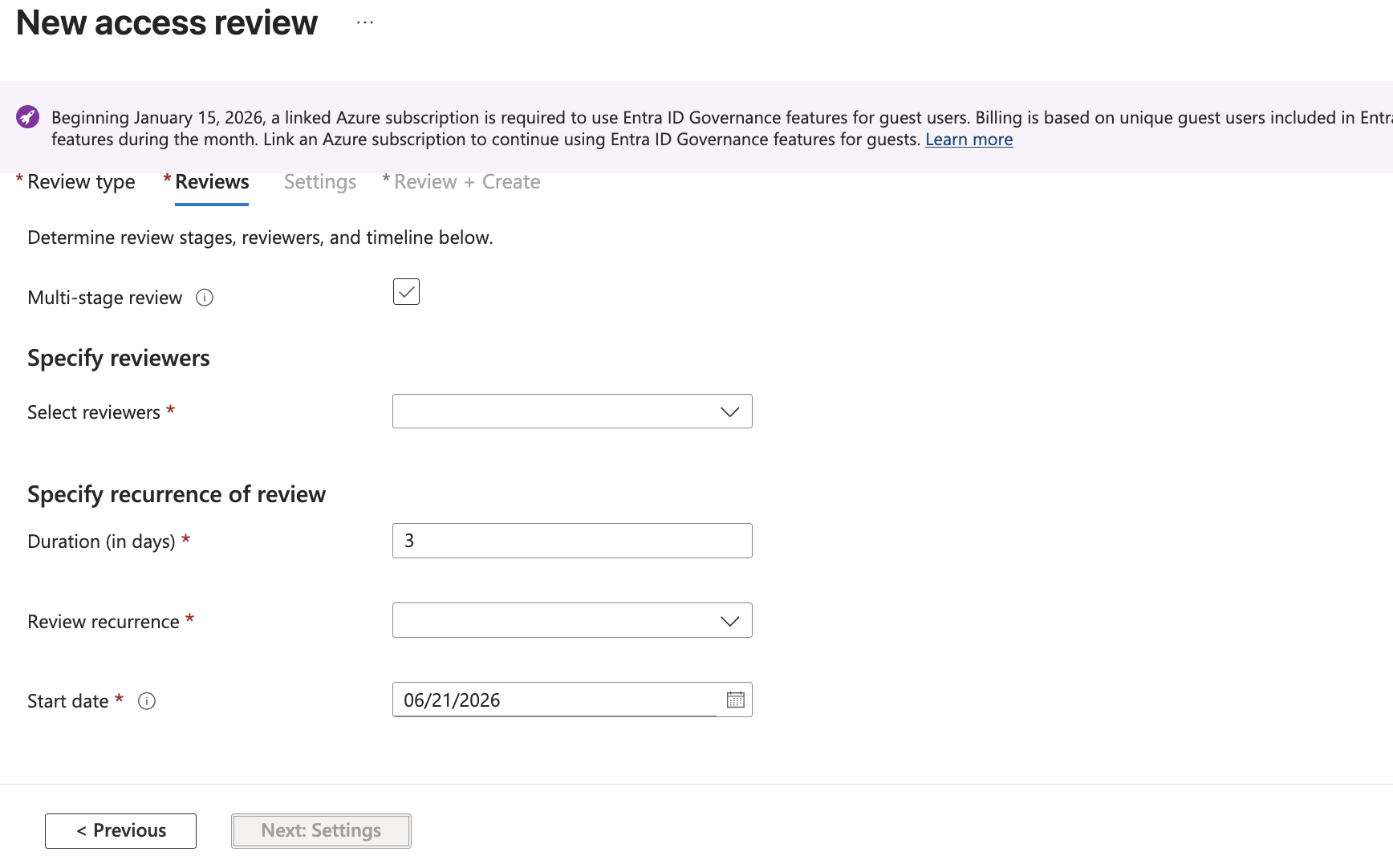 Access review created