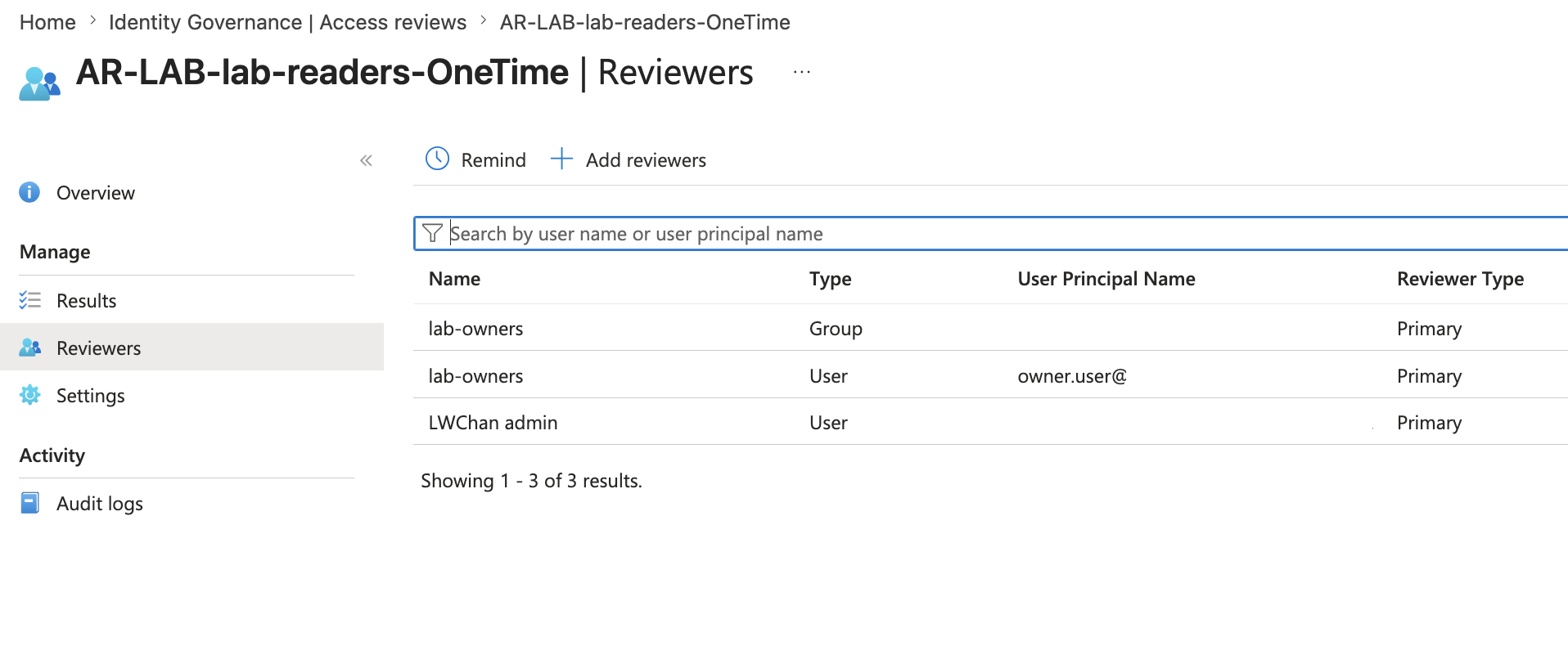 Access review reviewers
