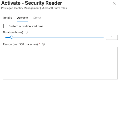 PIM activate Security Reader