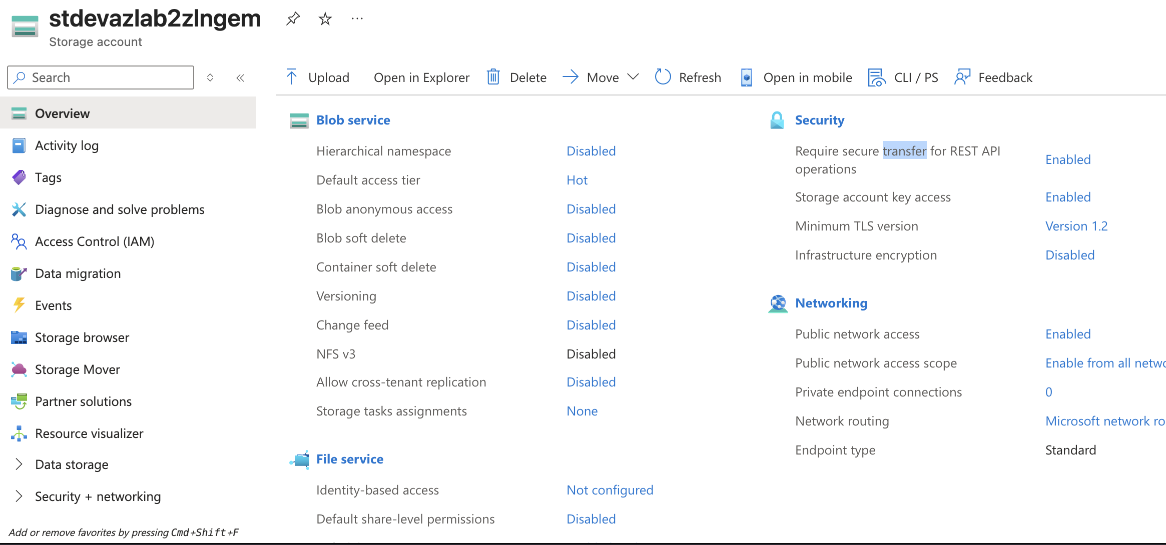 Storage Account Security Baseline