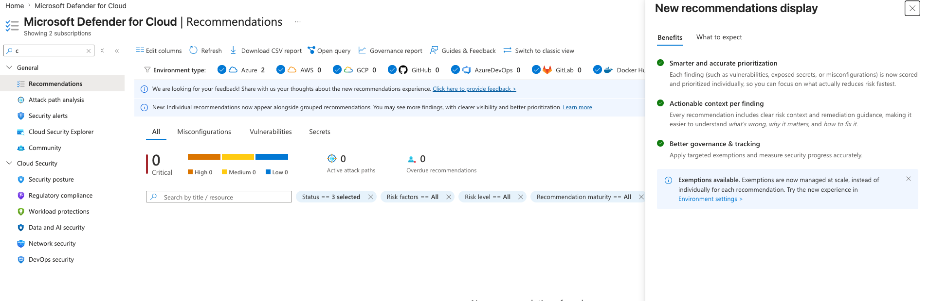 Defender for Cloud Recommendations