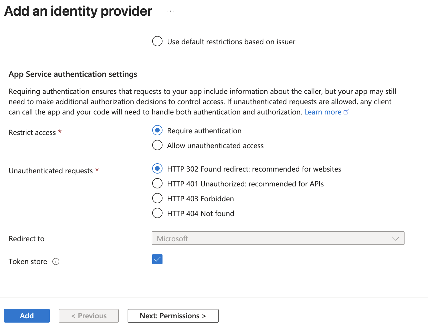Require authentication and HTTP 302 redirect