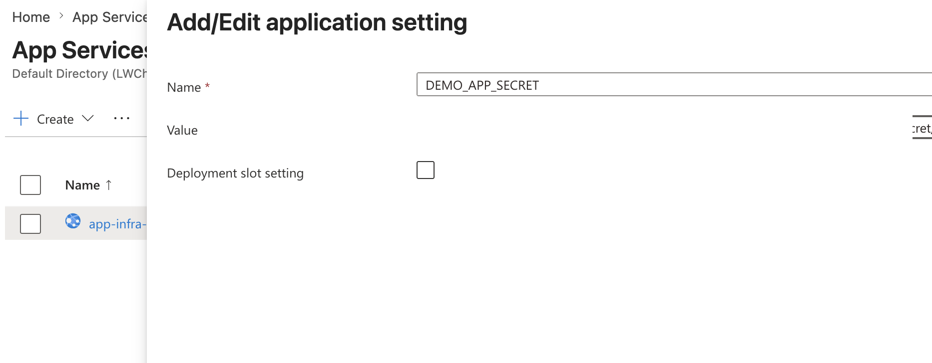Add DEMO_APP_SECRET setting