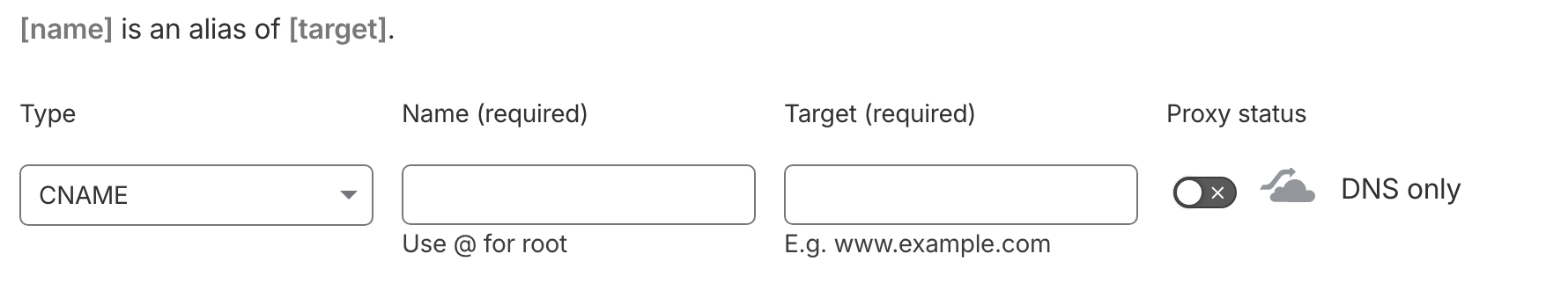Cloudflare add CNAME record